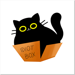 Idiot box cat Posters and Art